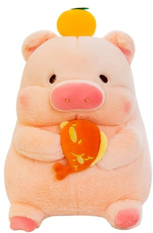 AQCQDQ Schwein Plüschtier Kuscheltier, Koi Schweinchen Plüsch Spielzeug, Bequemes Cartoon Umarmungsspielzeug Super Weiche Puppen Schwein Spielzeug Kissen Geschenke Für Kinder (50 cm)