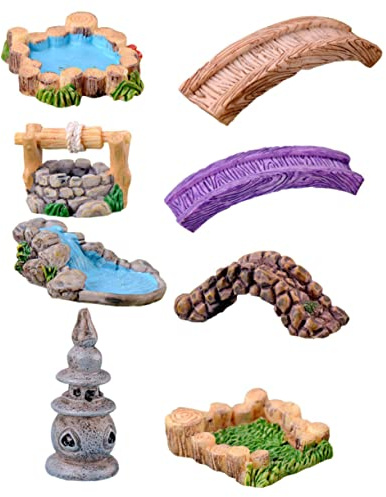 Milisten 1 Juego Adorno Miniatura de Jardín de Decoraciones para de Estanque y Jardín Accesorios para Mini y Bonsáis para Decoración de Escritorio y Proyectos DIY