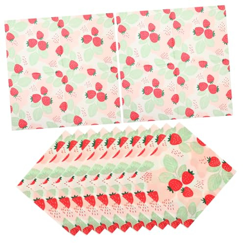 Beaupretty 20fogli Tovaglioli Di Carta Decorativi Forma Di Fragola Tovaglioli Per Feste Morbidi Per Festival Per Cena Articoli Per Feste