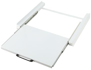 Cozyel Kit Sovrapposizione Lavatrice Asciugatrice Universale con Ripiano Estraibile Salvaspazio, Struttura in Acciaio Rinforzato Fino a 150KG, Sicuro e Anti Vibrazione per Piccoli Spazi Domestici