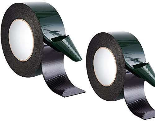 ZEACCT 2er-Pack Schaumstoffklebeband, 10 m (25 mm) schwarz, doppelseitig, wasserdicht, selbstklebend, geeignet für Autoteile, Kennzeichenbefestigung, LED-Leisten und Zierleisten, hochwertige Qualität.
