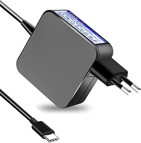 FSKE Cargador portátil 65W USB C para Lenovo HP ASUS Samsung Acer DELL Huawei Matebook Fuente de alimentación Tipo C AC Adaptador