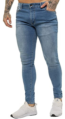 BRAND KRUZE Designer Mens Jeans KZ106 Skinny Slim Fit Casual Super Stretch Denim Trousers Pants