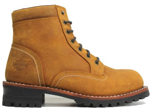 HARLEY-DAVIDSON Mens Bentler 6 Inch Full Grain Leather Brown Boots 8 UK