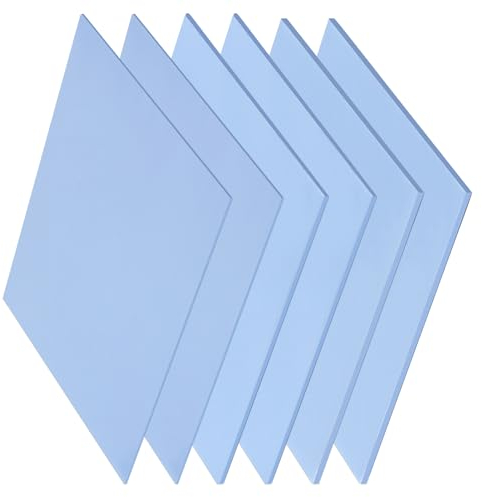 VooGenzek 6 Stücke 100 x 100 mm Wärmeleitende Silikonpads Dicke 0.5/1/1.5mm mit 6.0 W/mk Wärmeleitfähigkeit, Wiederverwendbar Wärmeleitend Silikon Pad, für SSD-CPU-GPU-LED-IC-Chipsatzkühlung