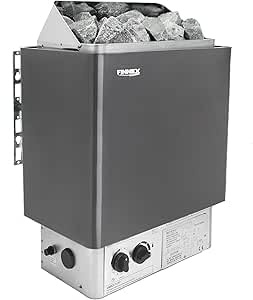 Finnex Electric Sauna Heater ? Spa Heater with Heat Rocks ? Built-In Thermostatic Control ? Heats Up Quickly ? Automatic Safety On/Off Timer ? Supports Body Detox & Weight Loss
