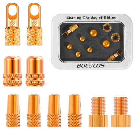 BUCKLOS Bike Tire Valve Stem Cap Set Presta and Schrader Valve Caps 10PCS
