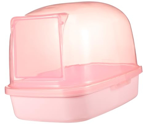 SEWOART Hamster Bath Box for Small Pets Chinchilla Sauna Toilet Plush Pink Plastic Sand Bath House Home Decor