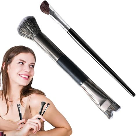 Syengery Brosse De Contourage Pour Le Nez | Pinceau Contouring Nez,Accessoires De Maquillage 2-en-1 Avec Poignée Anti-Dérapante Pour Mettre En Valeur Et Estomper Les Ombres À Paupières