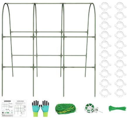 Légumes Treillis - Bougeoir de Vigne Pliable de 120 x 120 cm, échelle de en Acier | Supports en métal résistant aux intempéries d'étagère de Cadre U, Outil de Jardinage surélevé pour culti