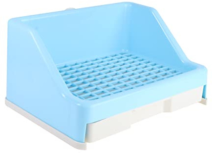 POPETPOP Toilette per Conigli Domestici a Cassetto in Plastica Resistente, Antiribaltamento Fibbia di Bloccaggio, Facile da Pulire, Adatta per Gabbie di Conigli Orecchie Cadenti