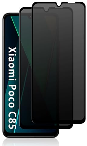 KeHowy Spionskydd i härdat glas kompatibelt med Xiaomi Poco C85 4G, [2 delar], antispion 9H hårdhet filmskydd, integritetsskydd, kompatibelt med Xiaomi Poco C85 4G