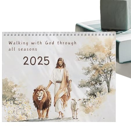 Calendario 2025 con versi biblici, calendario cristiano 2025, bibbia religiosa, scrittura, ispiratore, pianificatore giornaliero motivazionale cristiano, per amici, studenti, famiglia, insegnanti