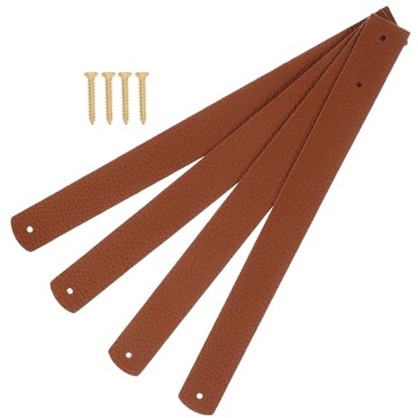 BESPORTBLE 4 pezzi Supporti Muro in Pelle Artificiale per Bastoni Tende Ganci Decorativi Boho per Appendere Asciugamani Abiti e Bastoni Tende Facili da Installare Colore Marrone Scuro