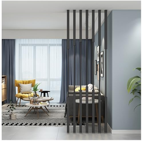 Divisor de habitación de poste de división, listones de metal de piso a techo, pared de separación estilo columna para oficina, escaleras, sala de estar