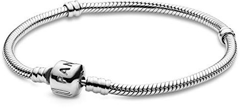 Pandora Jewelry Iconic Moments Snake Chain Charm Bracelet, 7.5 Inch, Metal, Cubic Zirconia