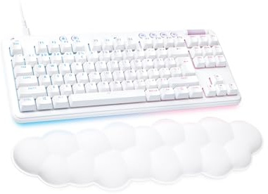Logitech G713 Tastiera Cablata Per Gaming Con Luce RGB LIGHTSYNC, Linear Switch (GX Marrone) e Supporto Per Tastiera, Compatibile Con PC e Mac, White Mist