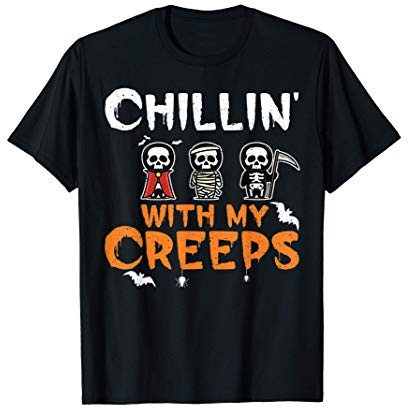 Fête d'Halloween: Chillin With My Creeps - Halloween T-Shirt