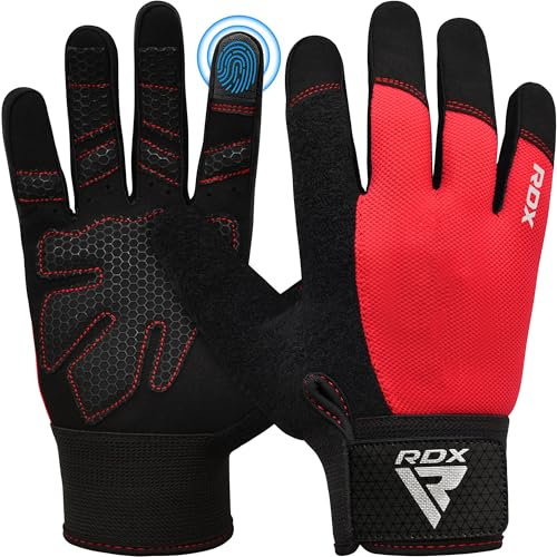 RDX Fitness Handschuhe Vollfinger Damen Herren, Gewichtheben Touchscreen Trainingshandschuhe, Bodybuilding Krafttraining Workout Gym Weight Lifting Gloves Powerlifting Kraftsport Griff Radfahren Sport