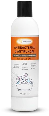 Healthy Paw Life Lime Sulfur Pet Shampoo - Oatmeal Deep Cleansing Pet Wash for Dogs, Cats, Puppies, and Horses - Professional Grooming & Coat Maintenance Solution - 8oz