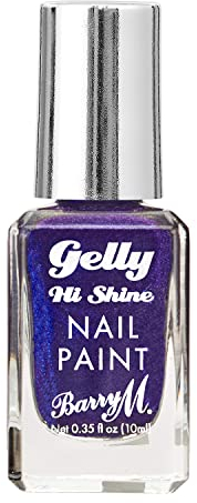 Barry M Gelly Hi Shine Nail Paint, Shade Juniper | Metallic Blue Nail Polish