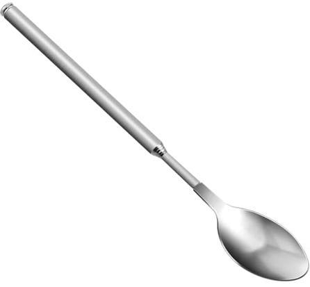 Salbsever Cucchiaio telescopico – allungabile 2063 cm, in acciaio inox, barbecue e campeggio cucchiaio