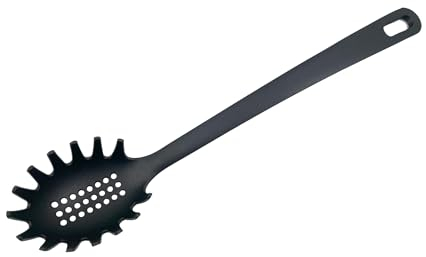 Fackelmann Servispaghetti antiaderente in Nylon alto spessore, max 200°C, lavabile in lavastoviglie, dim 33 x 6,8 cm, Linea Nero