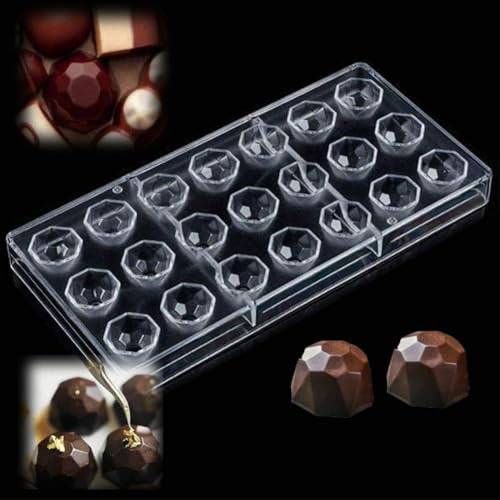 Schokoladenform Transparent Pralinenform mit 21 Löchern, Pralinenform Silikon Transparent, DIY, Kunststoff, transparent, aus Polycarbonat, für Schokolade, Küche, DIY, Backen, Backen, Werkzeug
