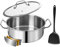 Schmorpfanne Unbeschichtet 28cm hoher Rand mit Deckel und Spatel, Edelstahlpfanne Pfanne Edelstahl, Backofengeeignet bis zu 500°Induktionsgeeignet, Gas-Kochfelder - 5l