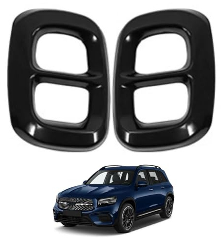 Marco Embellecedor Punta Escape para Mercedes-Benz GLB 2020-2025, Salida Cuádruple 2 Piezas Accesorios Tubo Silenciador Coche,Black