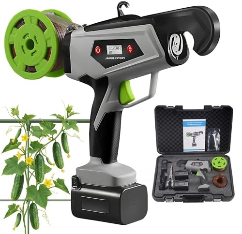 POADGBCN Atadora de Plantas eléctrica semiautomática Compatible con Ramas de hasta 25 mm de Grosor Atadora de vides para jardín con Pantalla Digital para Agricultura