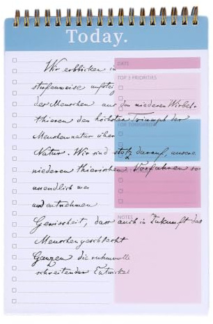 Agenda giornaliera | 52 fogli lista di controllo per quaderni, lista delle cose da , lista di controllo, portatile, robusto pianificatore per organizzare la scuola, pianificazione