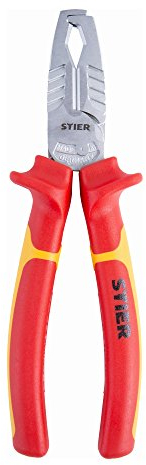 STIER Abisolierzange mit Seitenschneider, Multi+, 180mm, VDE-geprüft, Elektronikzange, Abisolierwerkzeug, 2-Komponenten-Sicherheitshüllen aus Werkzeugstahl