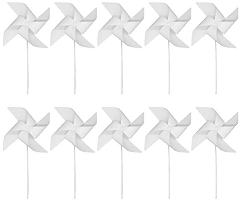 TOYANDONA 24pcs Make Your Own Windmill Kits DIY Painting Crafting Spinner Pinwheel Blank Pinwheel Toy for School Work Home Crafting