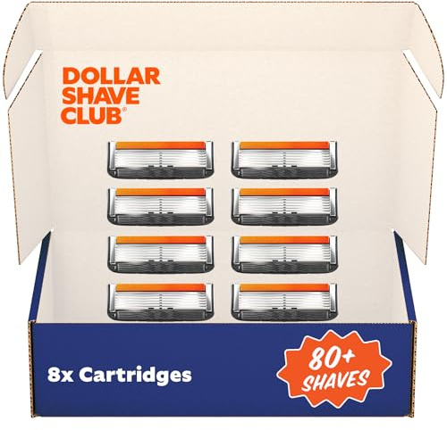 Dollar Shave Club | 6 Blade Razor Refills (8 Pack) | 6 Stainless Steel Blades for a Close & Comfortable Shave
