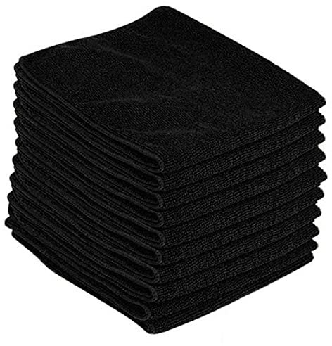 ciciTree 30x30cm Microfibre Chiffon Serviette Chiffon pour Lavage Nettoyage Séchage Polissage Détails Fenêtre Écran Noir