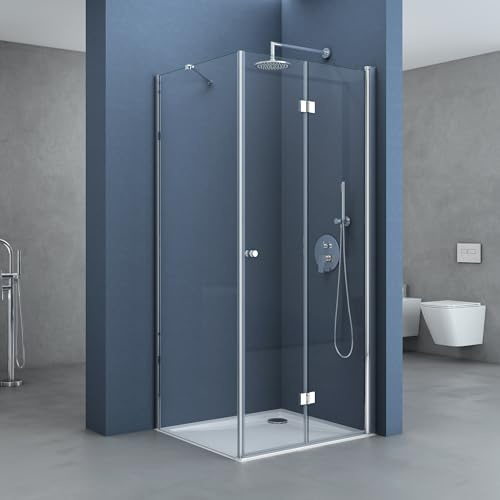 doporro Cabine de Douche en Angle Montage Réversible 90x120x190 Paroi de Douche Design Ravenna27K en Verre Transparant de 6mm