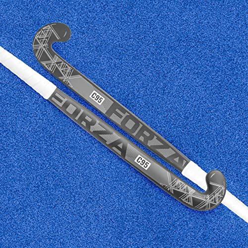 FORZA C95 Hockey Sticks - 95% Carbon Fibre | Mid/Pro/Low Bow (36.5 | Mid Bow, Grey)