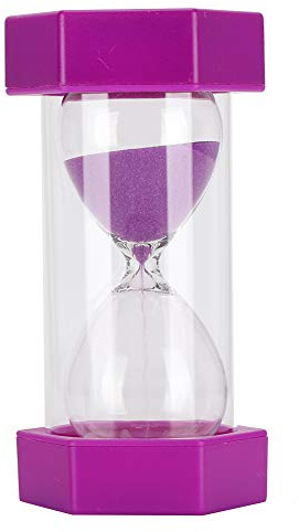Luqeeg Hourglass Sand Timer, Colorful Plastic Sand Clock 10 Minutes, Small Purple Sand Watch 10 Min for Kids, Teeth Brushing, Games, Decor, Sandglass for Classroom, Home, Kitchen, Office