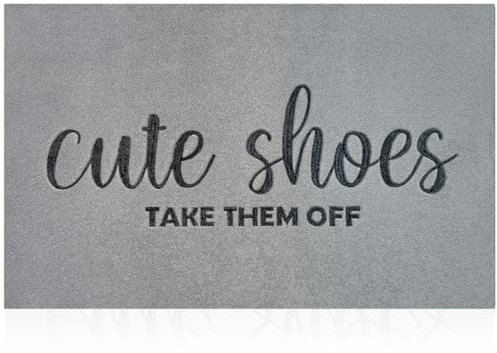 AOAOPQ Door Mats Indoor Inside Door Mat Dirt Doormats door mats Outdoor Cute Shoes Take Them Off Non-slip Floor Mat For Front Back Door Light Gray