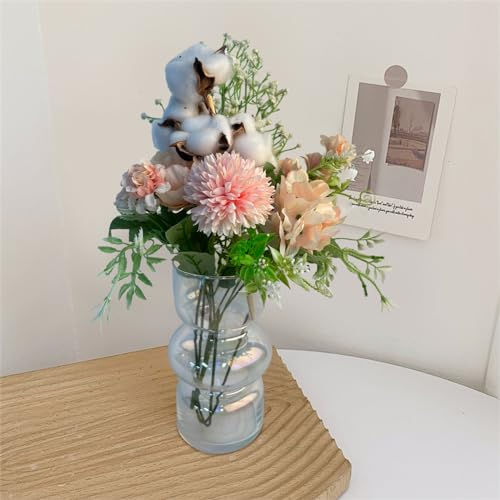 AINIUNIU Ins Moderne Vasen, Buntglasvase Hydroponische Glasblumenvase, Tulpen Blumenvase Dekorativ Für Zuhause Blumenarrangement, Wohnzimmer, Geschenk, Tisch Arbeitszimmer Verziert, Haus/Büro/Hochzeit