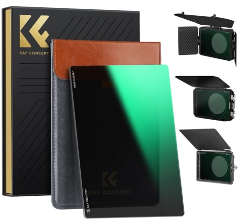 K&F Concept 4 x 5,65 ND16 Filter(4 Blendenstufen),Dicke 4mm Rechteckfilter quadratischer Graufilter für Außenaufnahmen,Kompatibel mit 4 x 5,65 Matte Box System/Filtertabletts