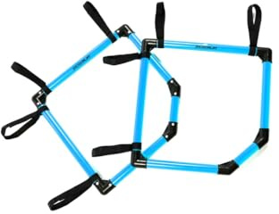 PrecisionPLAY Top Bins mål hörnmål, set med 2, högeffektiv PVC, fotbollsträning sportutrustning, blå 50 x 50 cm