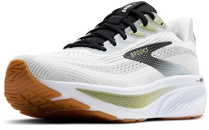 Brooks Men’s Ghost 17 Neutral Running Shoe - White/Black/Tea - 7.5 Medium