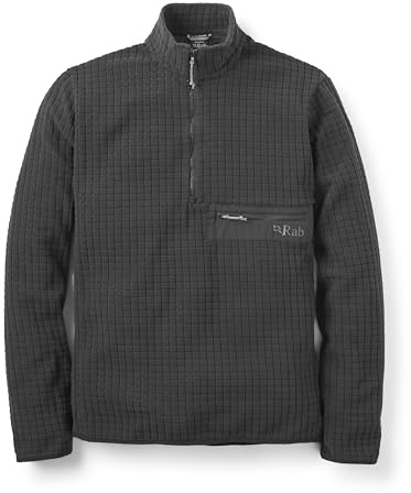 Rab Men's Ramshaw Pull-On - Lightweight Fleece Jacket for Hiking & Climbing - Black - Large