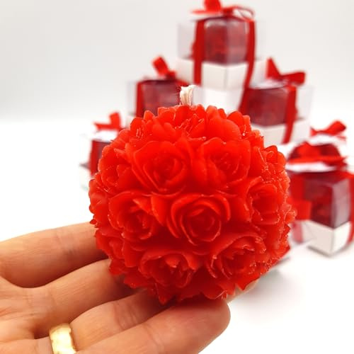 bomboniere matrimonio, Rosa pezzi candele profumate bomboniere battesimo, anni ragazzo, comunione, cresima, anniversario di, compleanno bigliettini (rosso, set di 50)