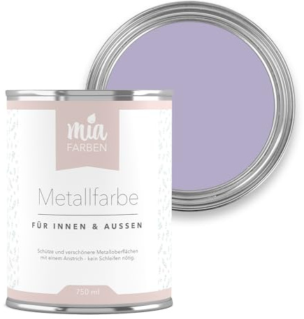miafarben Metallfarbe – für Innen & Außen – Metalllack ohne Schleifen – rostschützend, wetterfest, wasserbasiert, matt – für Zäune, Möbel & mehr