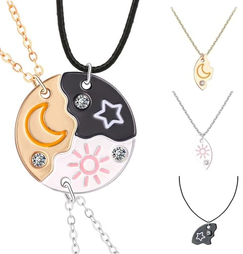 LHOEST Friendship Necklace for 3 Girls Women kids bff necklace Best Friend