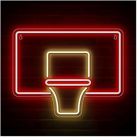 neonljus Lugnande stämningslampa neonpanellampa för basketkorgspelrum väggdekoration