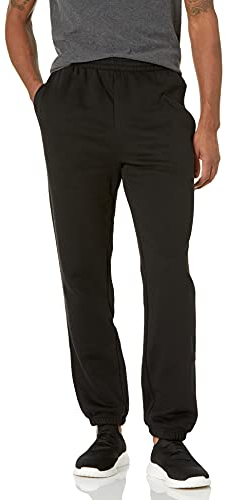 Amazon Essentials Herren Fleece-Jogginghose mit Beinbündchen (erhältlich in Big & Tall), Schwarz, L